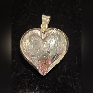 Vintage Sterling Puffed Heart Pendant